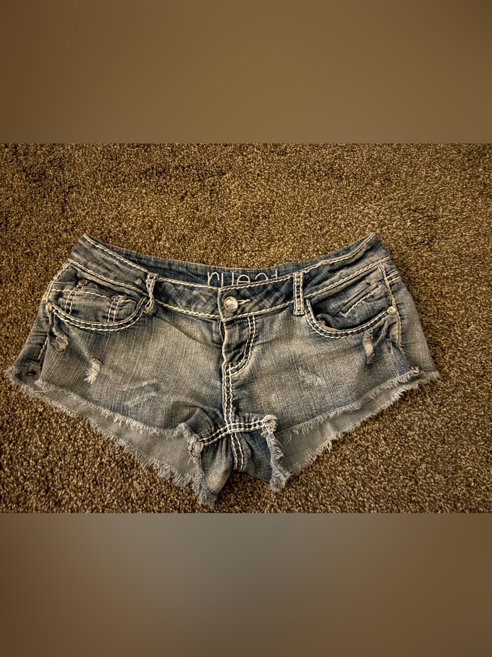 Rue21 Distressed Light Blue Denim Cutoff Shorts